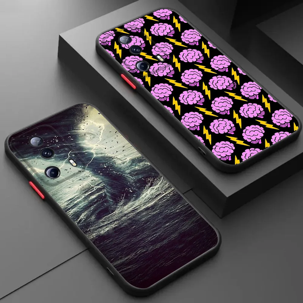 Полупрозрачный чехол для телефона Skin Feel Redmi 9A Note 10 C 9 t 8 7 10a 10s A1 A2 9s Xiaomi 9T 10T Colorful Tornado