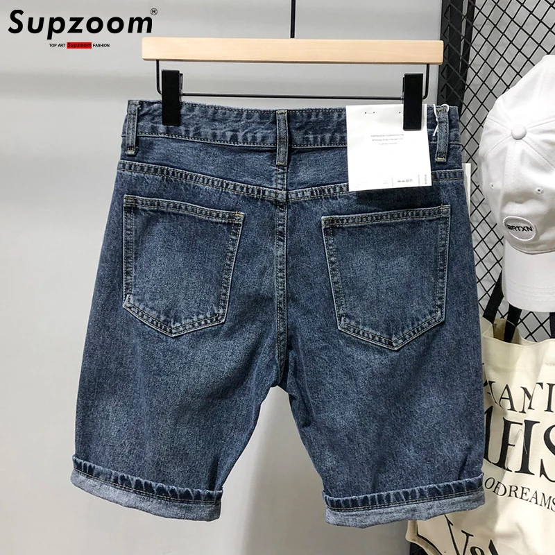 Supzoom 2023 New Arrival Hot Sale Top Fashion Printing Summer Zipper Fly Stonewashed Casual Cotton Jeans Shorts Men