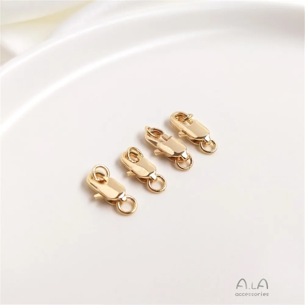 Купи 1pcs Fishtail clasp spring clasp 14K wrapped gold accessories DIY bracelet necklace accessories connect lobster clasp material за 31 рублей в магазине AliExpress
