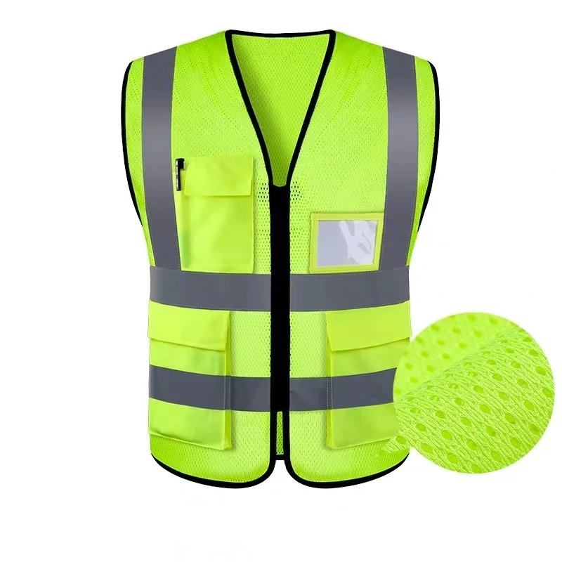 

Светоотражающий Жилет Повышенной Видимости С Полосатым Дизайном Для Работы На Открытом Воздухе, Велоспорта, Флуоресцентно-зел...