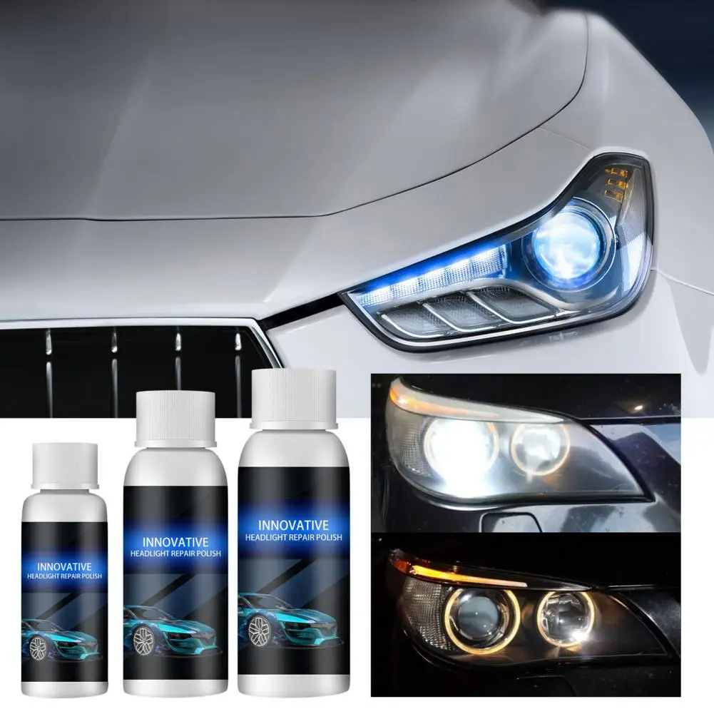 

20/30/50ml Practical Headlight Repair Fluid with Sponge Multifunctional Wide Application Headlight Repair Polish Liquid