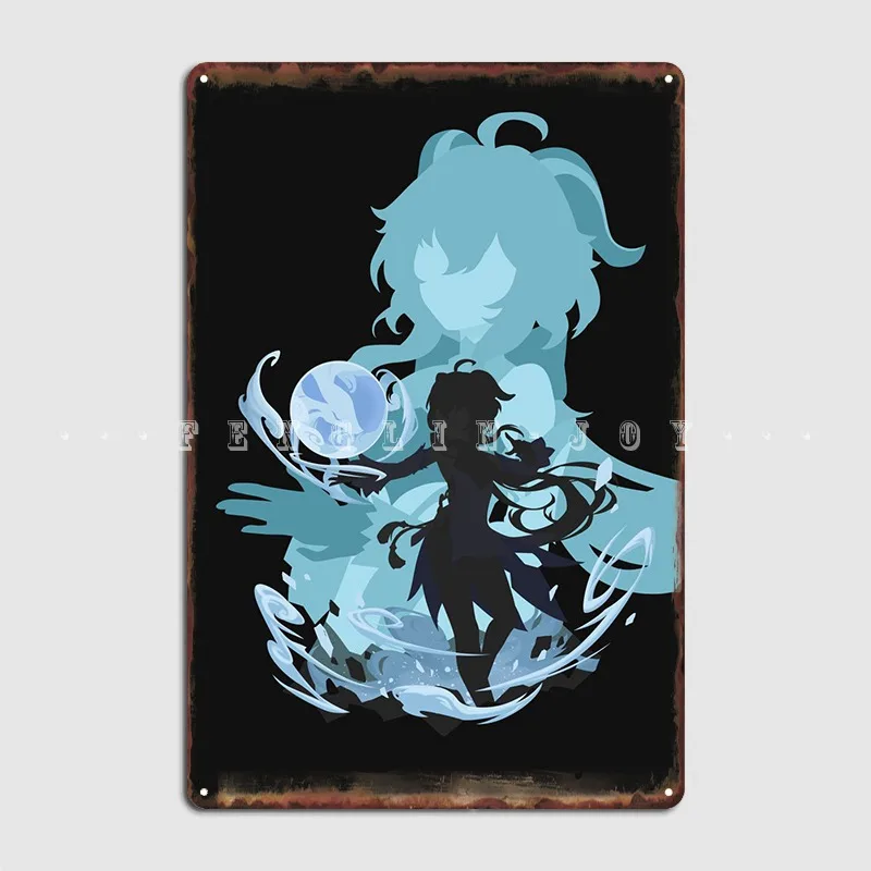 

Ganyu Genshin Impact Metal Sign Printing Plaques Living Room Club Tin Sign Posters
