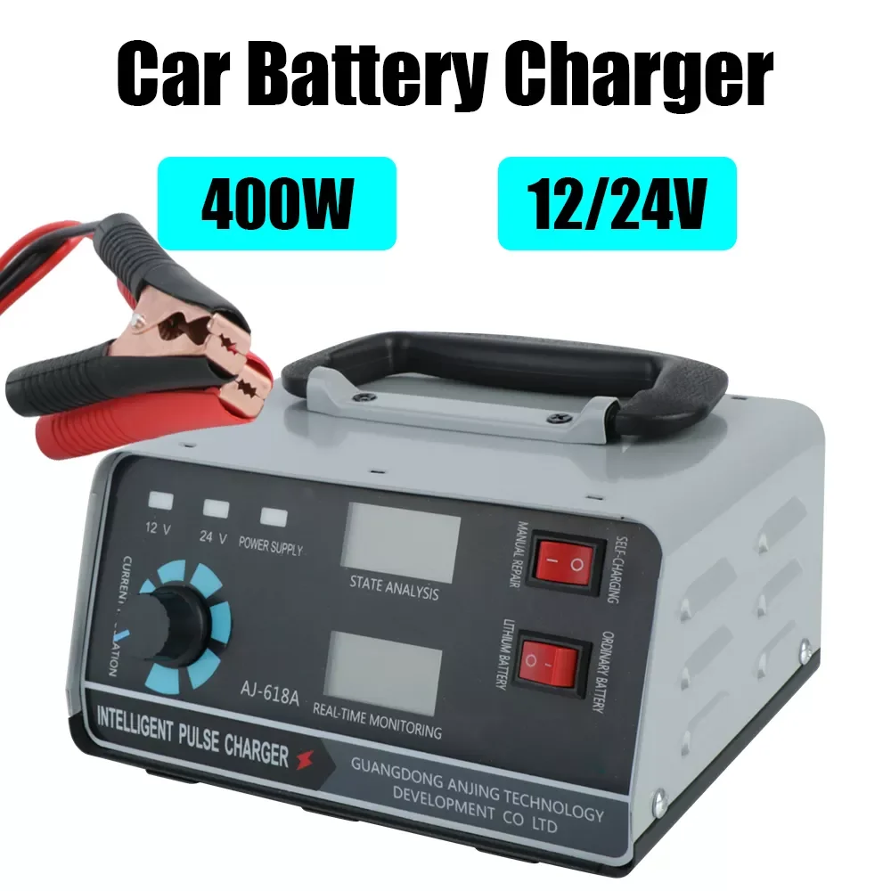 

NEW2023 Five-Stage Power Puls Repair Chargers Automatic Battery-chargers 12V/24V Digital LCD Display For Car Truck Boat Motorcyc