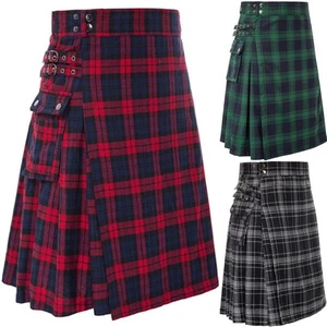 Men's Short Skirt Traditional Highland Tartan Practical Kilt