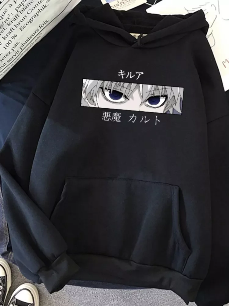 

Новинка 2022New толстовки Hunter X Hunter женские пуловеры толстовки свитшоты Killua Zoldyck принт дьявольский глаз худи в стиле аниме уличная одежда топы