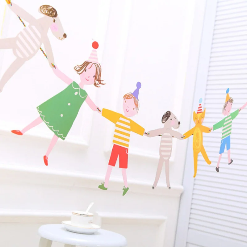 

Children hanging flags, birthday parties decorating flagsHand drawn hand drawn flag artoon hand in hand banner wholesale