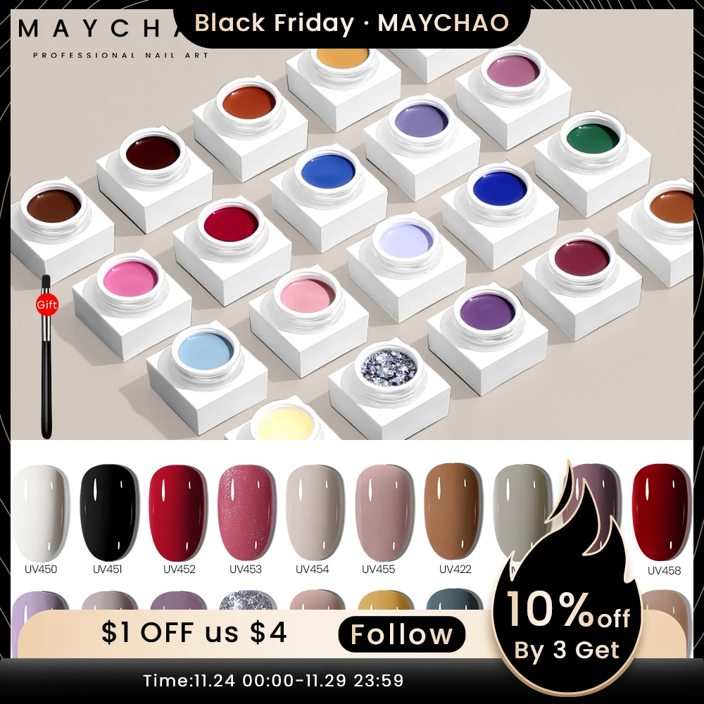 

MAYCHAO 10 г гель краска для ногтей крем-гель полное покрытие чистый цвет краска гель Отмачивание УФ твердый Гель-лак для ногтей DIY для дизайна но...