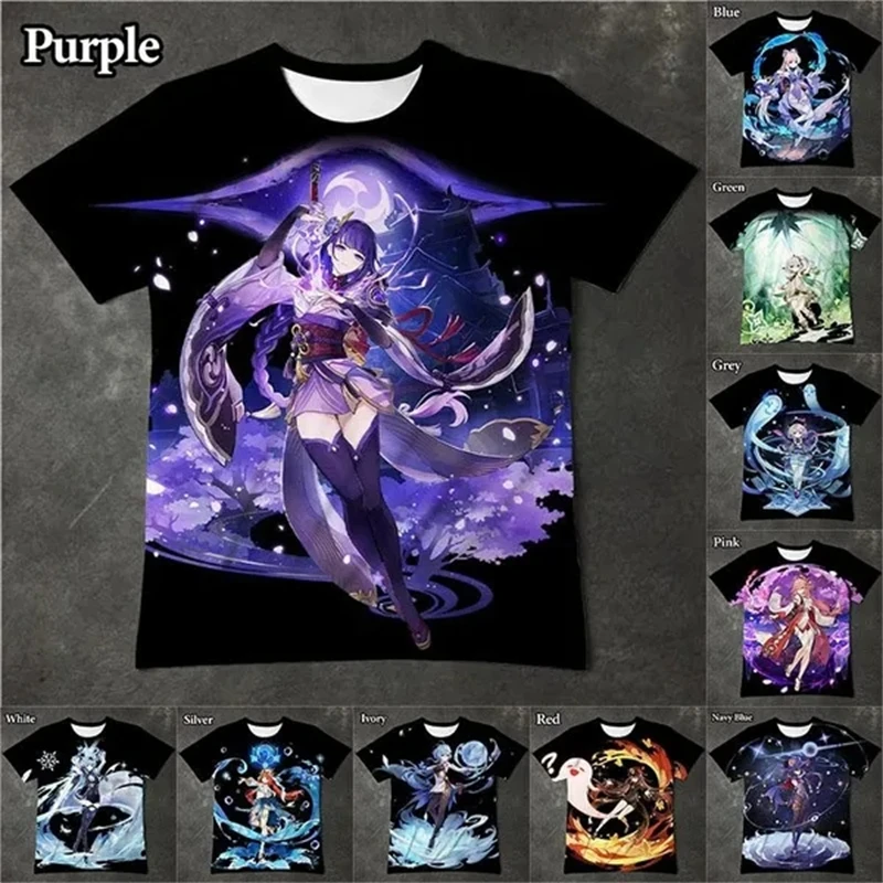 

Game Anime 3d Print T-shirt Men And Women Fashion Casual Harajuku Short-sleeved T Shirt Top Summer Graphic Tees Y2k Girl Clothes