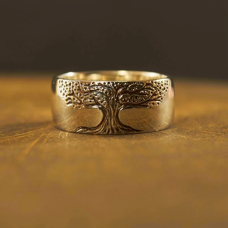 

Tree Of Life Ring Gold Color Finger Rings Jewelry Anniversary Gifts For Women Girl 2022 Anillos De Hombre