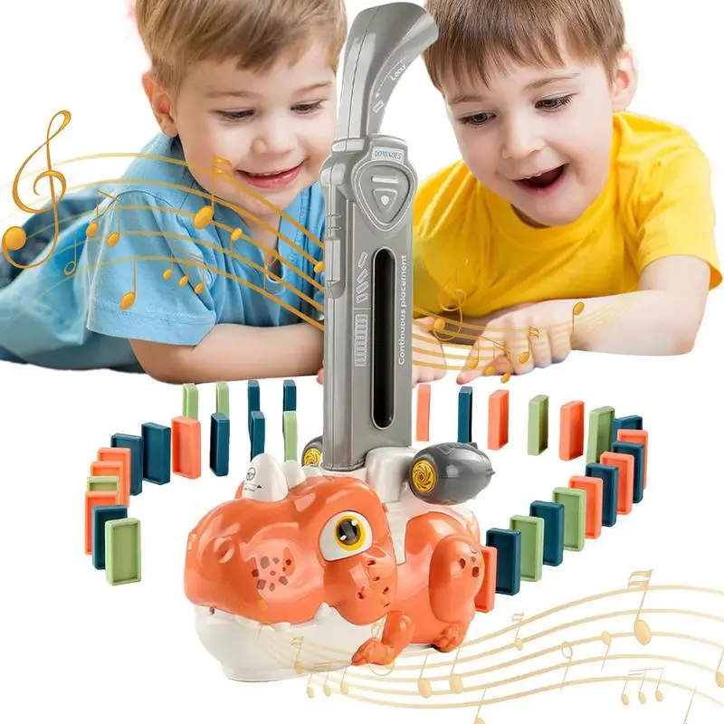 

Domino Train Blocks Set 60pcs Fun Domino Games Electric Domino Train Auto Domino Train With Light And Sound For Creative Toy