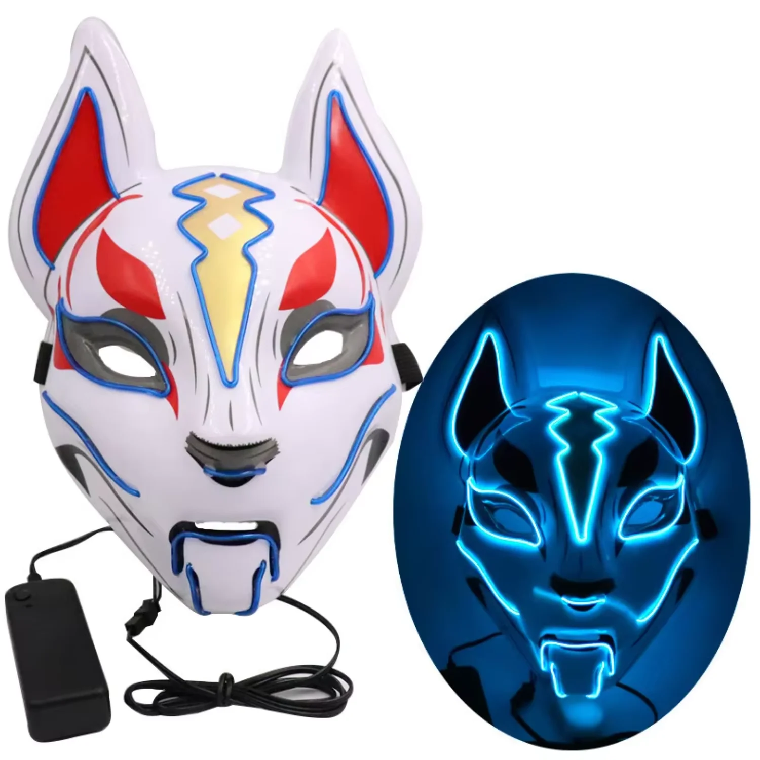 Glowing Purge LED Mask Halloween Cosplay Silk Festival Props