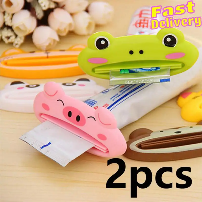 

2pcs Toothpaste Squeezer Cartoon Animal Plastic Press Manual Kid Toothpaste For Home Bathroom Bathroom Supplies Tube Saver Easy