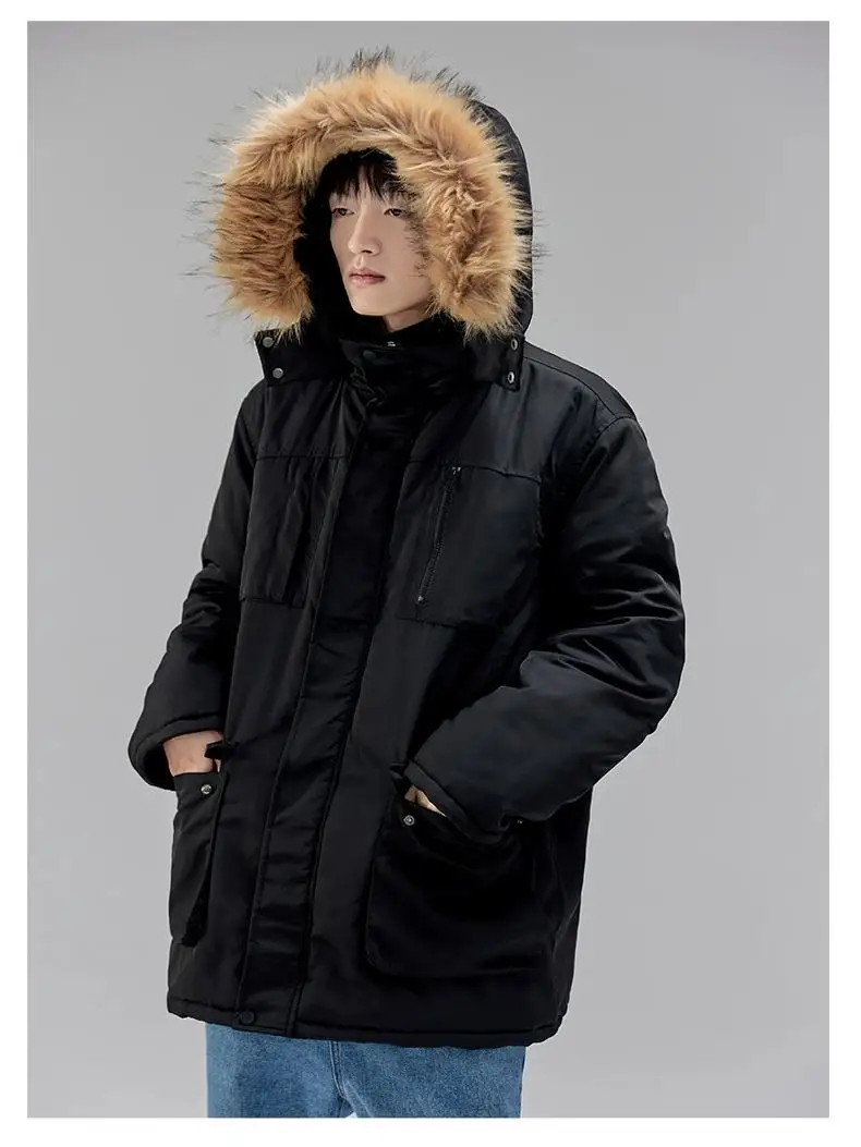 Ткань из чистого хлопка импортная Японии ткань парка-карго средней длины куртка