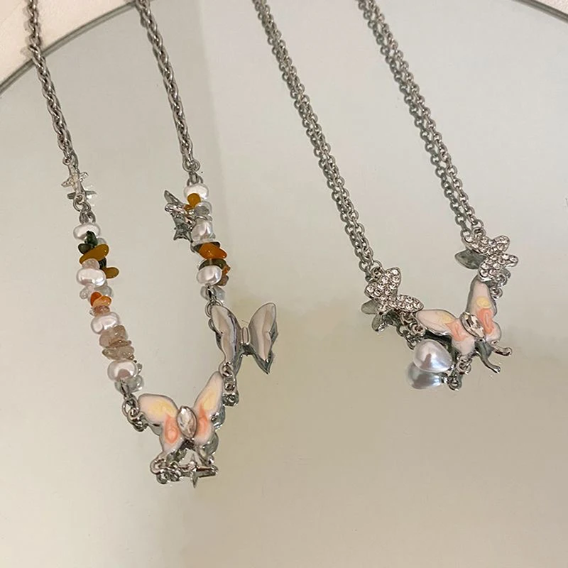 Элегантное ожерелье с кисточками и жемчугом-бабочкой для женщин девочек