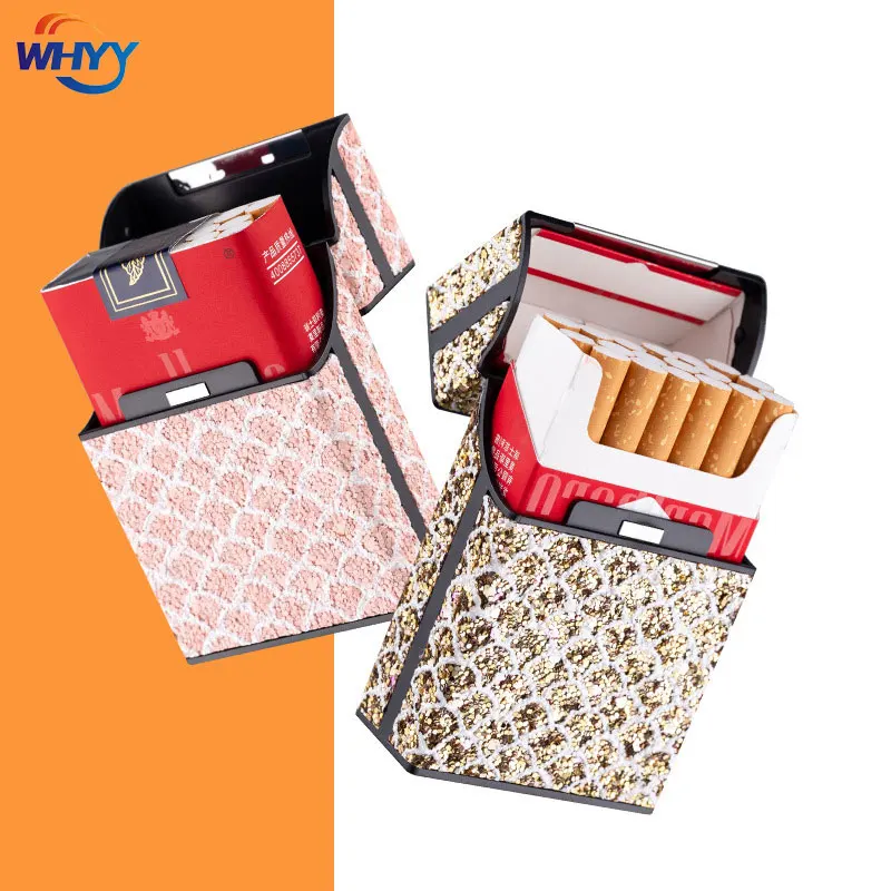 

Glitter Sequins Cigarette Case Box Portable Plastics Magnetic Flip Cover Cigarette Organize Storage Smoking Tool Gift for Women