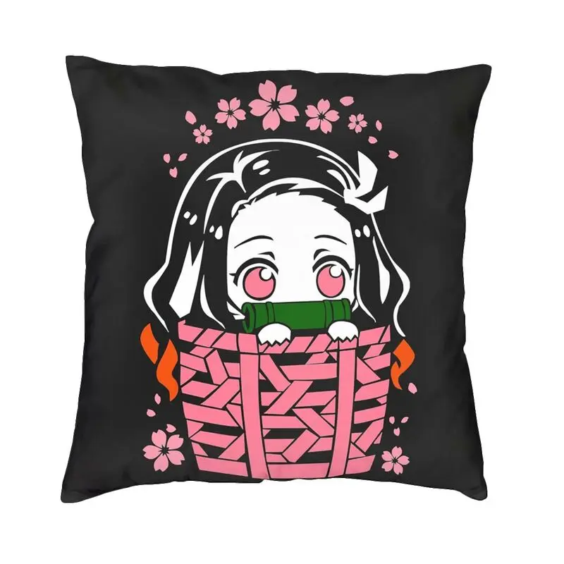 

Demon Slayer Kimetsu No Yaiba Throw Pillow Cover Decoration Custom Square Nezuko Kamado Cushion Cover 45x45 Pillowcover for Sofa