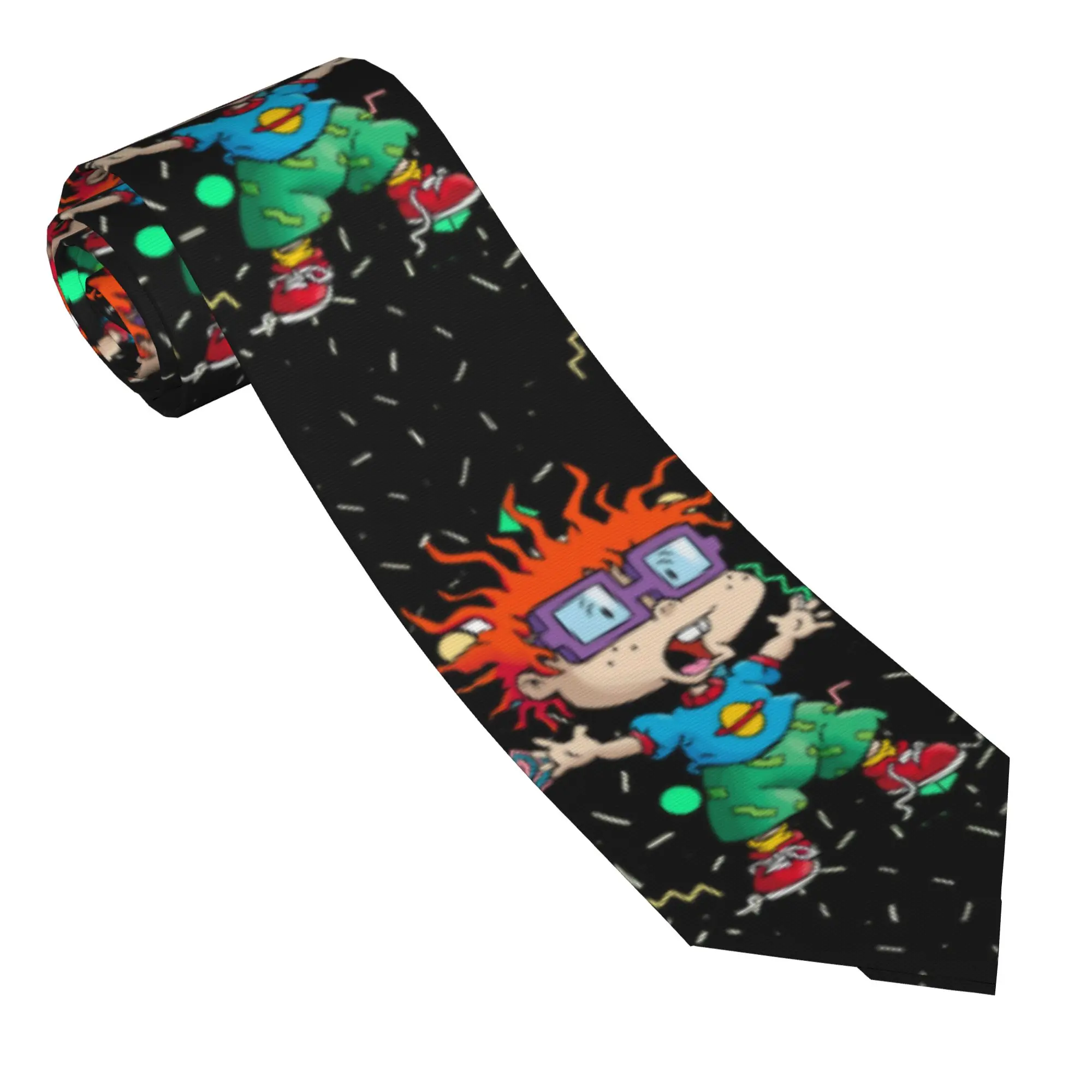 Фото Галстук с персонажем мультфильма Чакки Финстер из Rugrats, милый и забавный галстук для мужчин, для повседневной носки, качественный галстук с воротником, аксессуары для галстуков на заказ, DIY №1