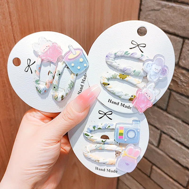 

2022 New Net Red Milk Tea Acrylic Cartoon Children Hairpin BB Clip Cute Ins Bangs Clip Net Red Duckbill Clip Birthday Gift