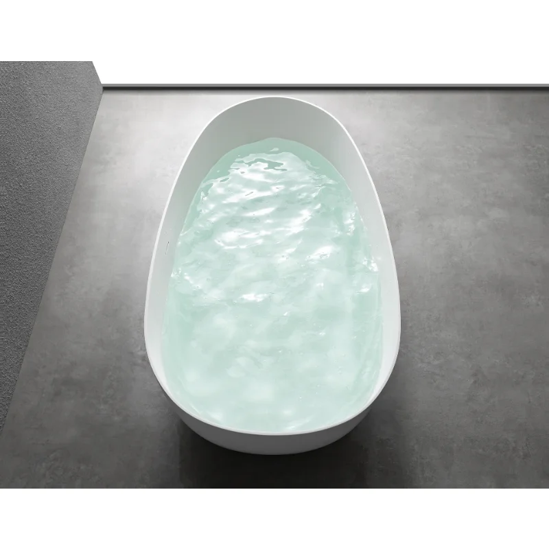 

1700mm Artificial Stone Solid Surface Freestanding Bathroom Adult Bathtub White Solid Surface [US Stock]