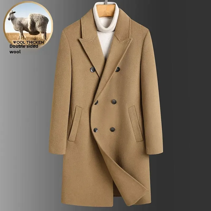 Шерстяные товары мужское пальто ручной работы осенне-зимний стиль шерстяная