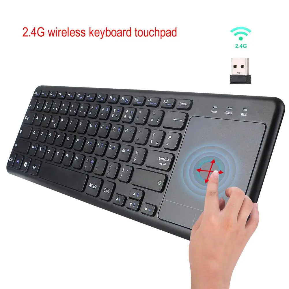 

2.4g French Touch-control Keyboard Wireless Mute Comfortable R-shaped Keycap Keyboard