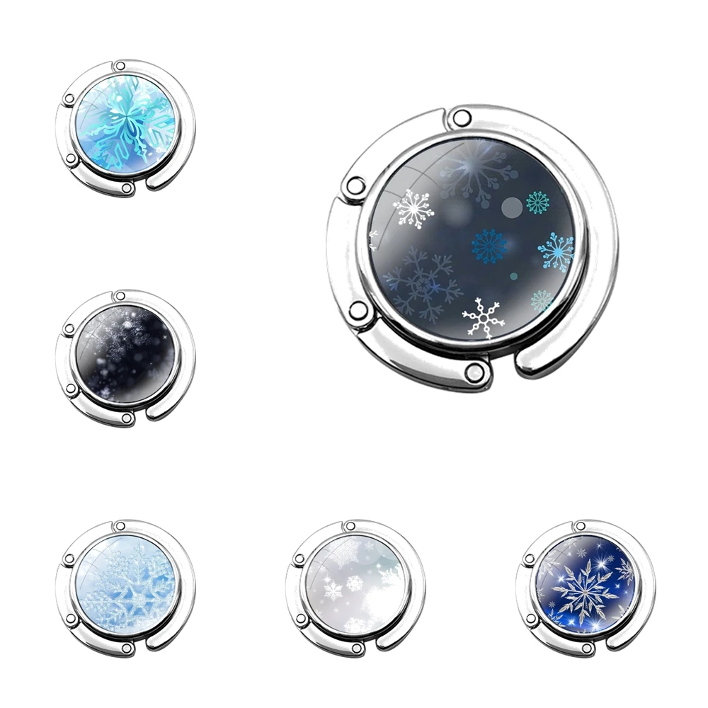 Рождественский складной крючок для кошелька в виде снежинок женского стола