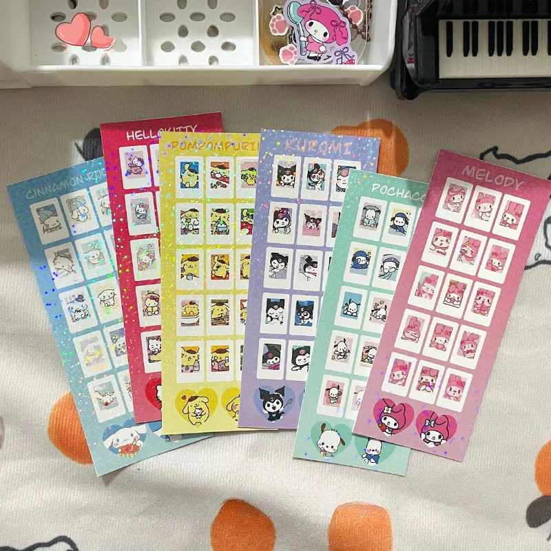 

Sanrio INS Cute Waterproof Suitcases Holographic Laser Stickers for Scrapbooking Decoraction Sticker Toy for Girls Boys