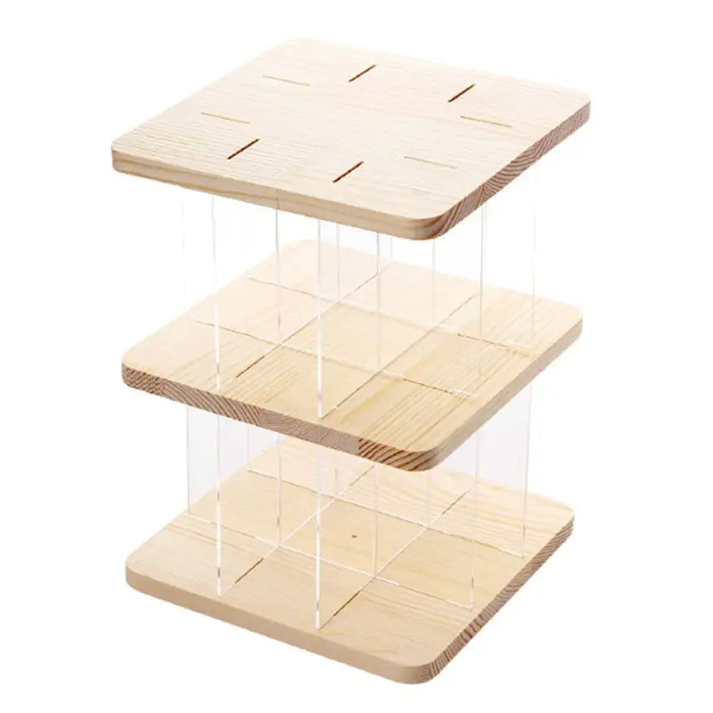 

3-layer Acrylic Action Figures Display Stand Toy Model Showing Stand 360 Degree Rotating Storage Shelf for Dolls Model