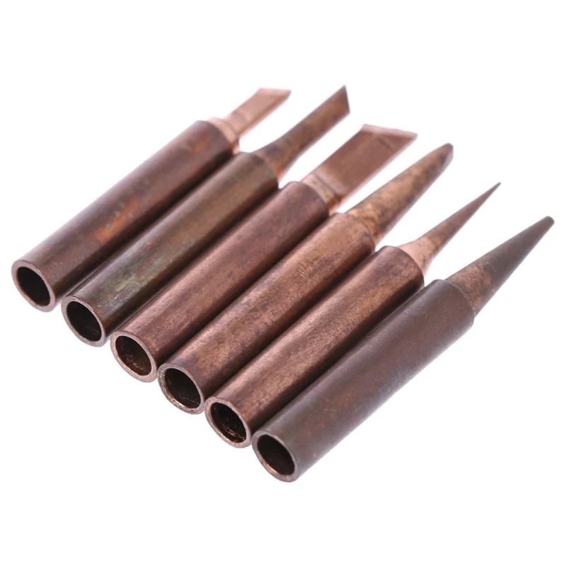 

6 Pcs Copper Soldering Iron Tips 900M-T Lead Free Solder Welding Tools Set