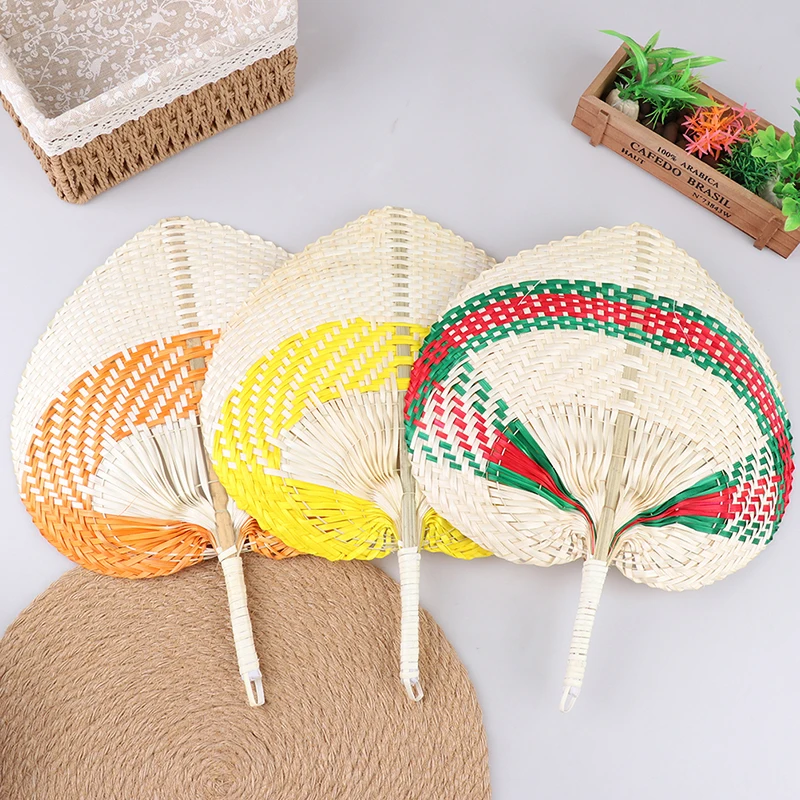 

Chinese Style Handmade Fan Retro Natural Bamboo Braided Fan Summer Cooling gift