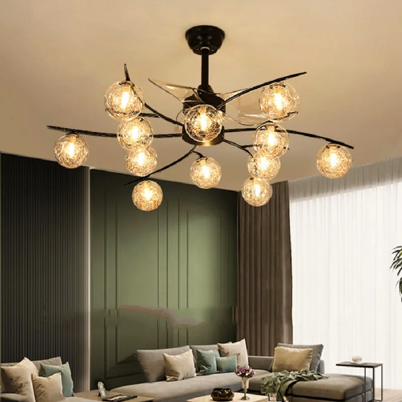 

Chandeliers Lights Pendant lamps LED pendant lamp Nordic bedroom decor for room fan restaurant room fans with remote control New