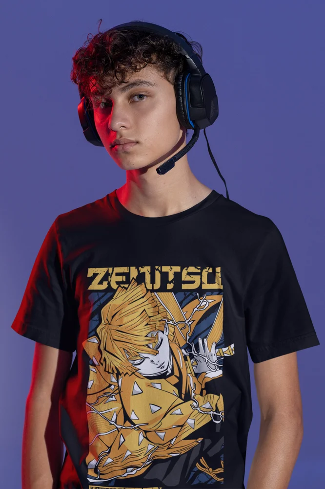 Футболка Zenitsu с изображением рассекающего демонов Kimetsu No Yaiba футболка Nezuko Tanjiro Anime