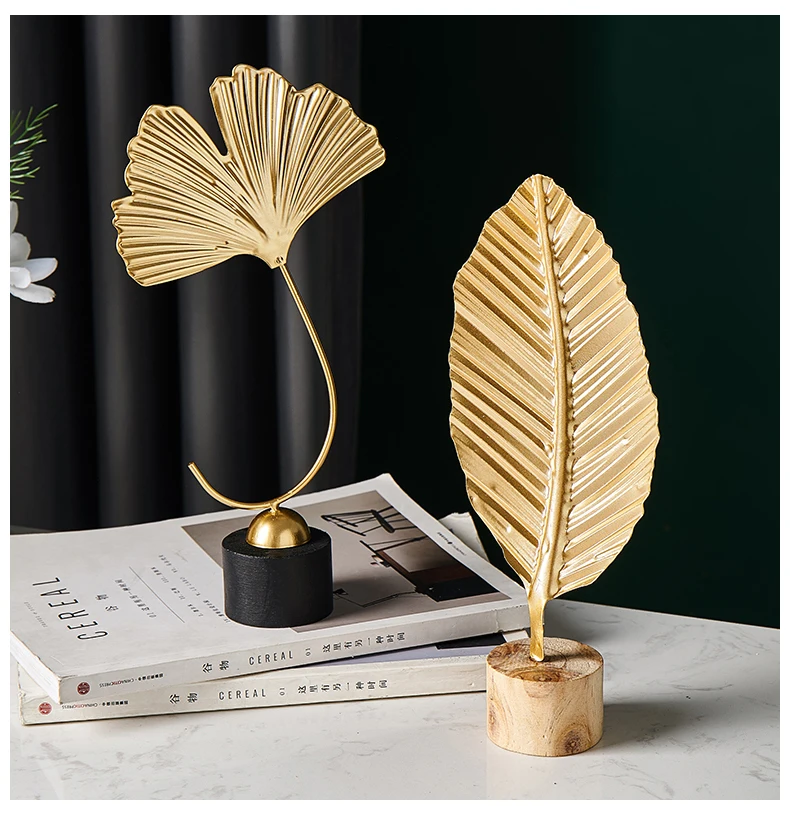 

Decoration Luxury Modern Simple Living Room Home Office Iron Flower Plant Leaf Decoration Handicraft Exquisite Table Gift