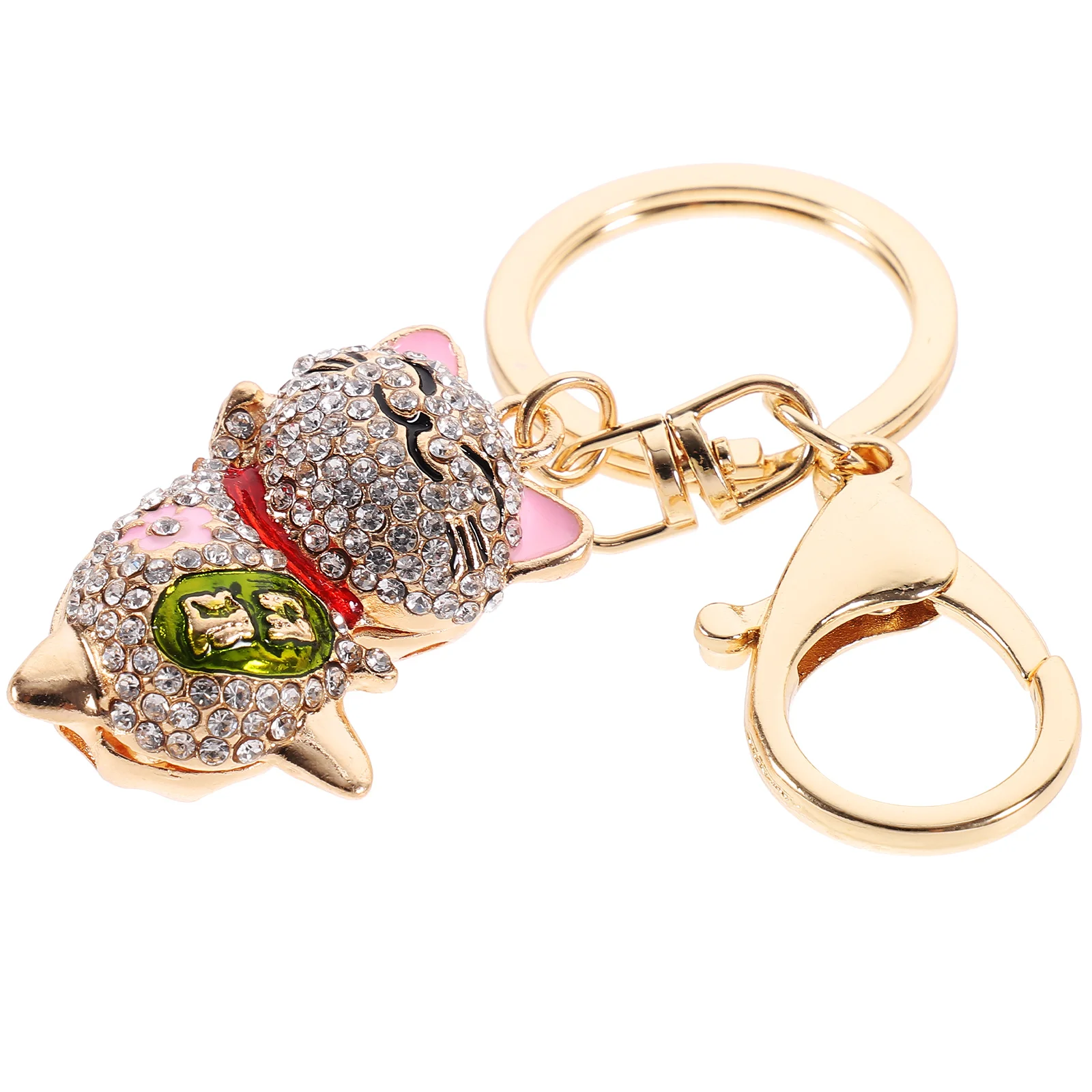

Car Key Chain Lucky Cat Keychain Metal Ornament Creative Ring Pendant Lifelike Model Shaped