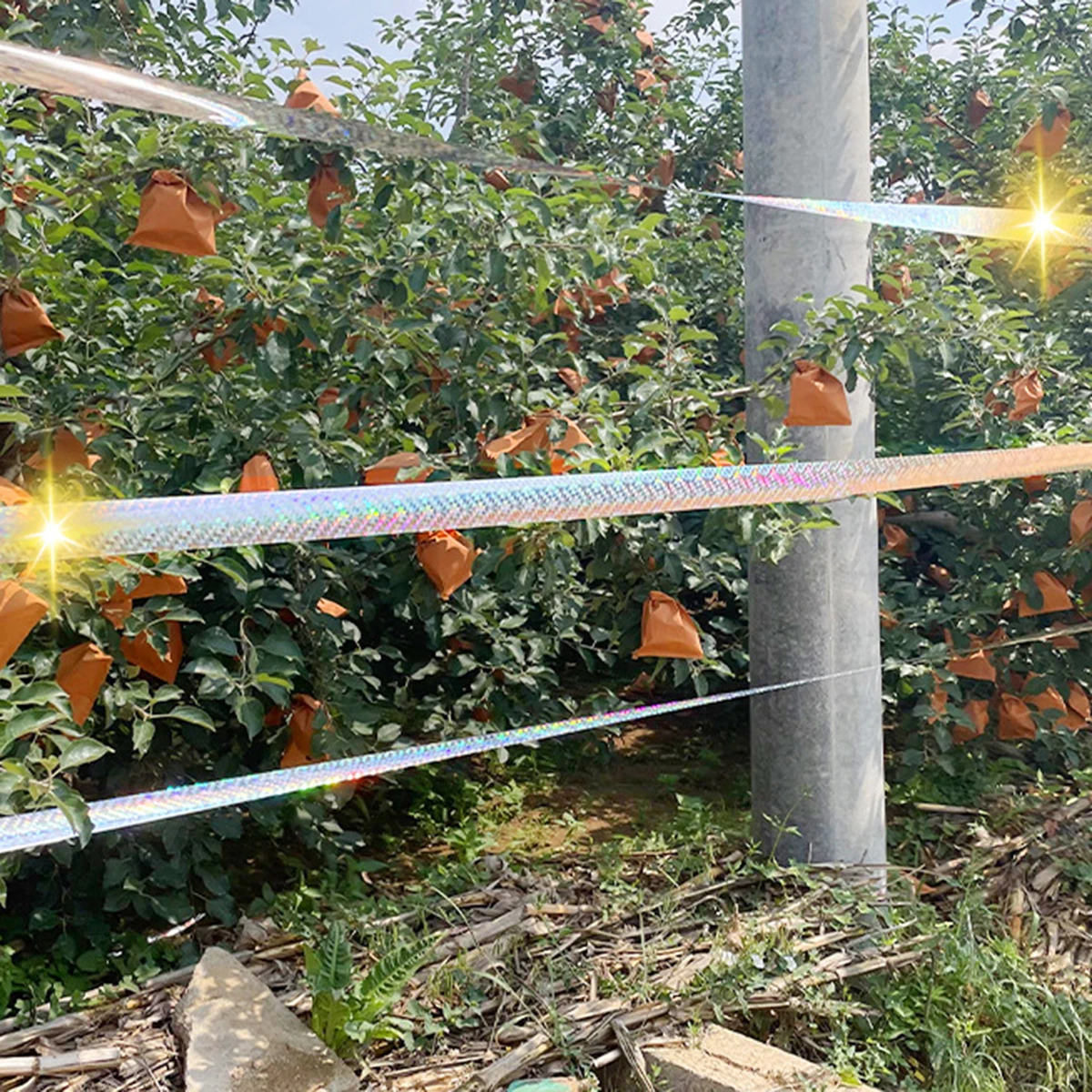 Двухсторонние светоотражающие ленты для репеллентов птиц и цветочных садов