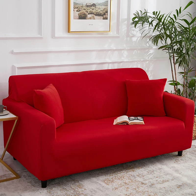 

Solid Color Elastic Sofa Cover for Living Room Stretch 1/2/3/4 Seater L-shaped Corner Sofa Cover Chaise Longue Couch Covers