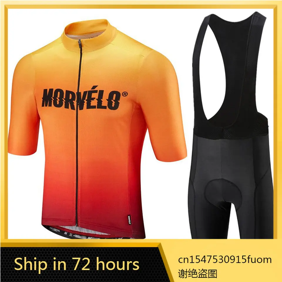 

team Morvelo Cycling Clothing 9D gel pads Bib shorts Bike jersey set Quick Dry Men breathable pro Maillot Culotte