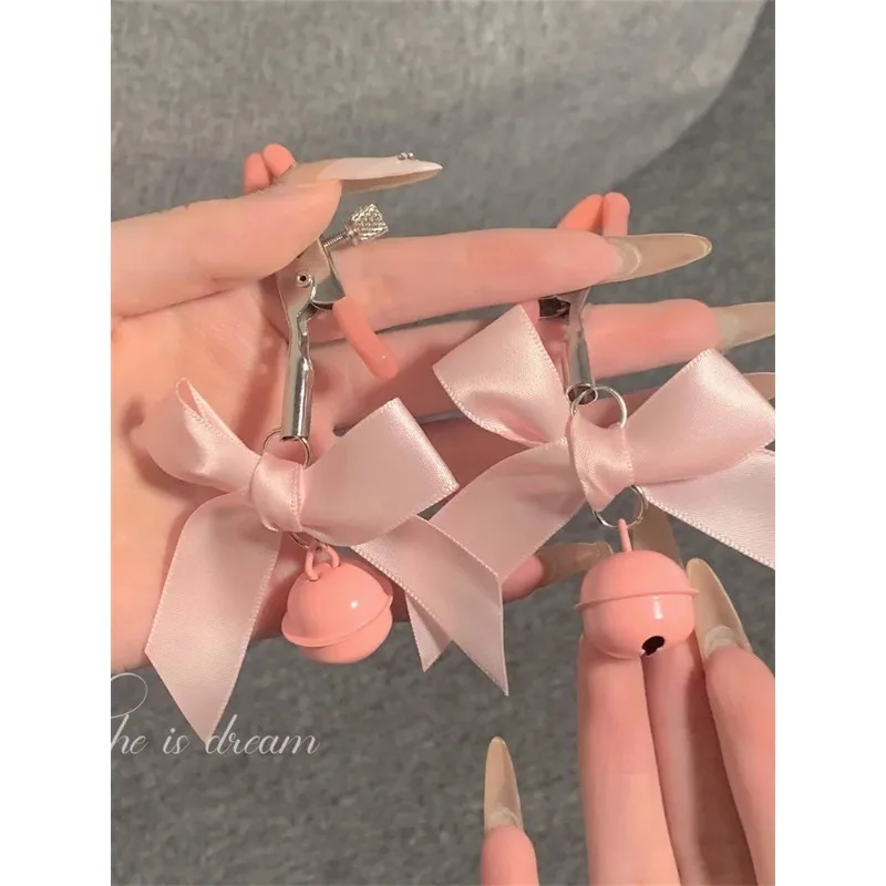 Милая черно-розовая женщина сексуальный регулируемый зажим для сосков грудь SM