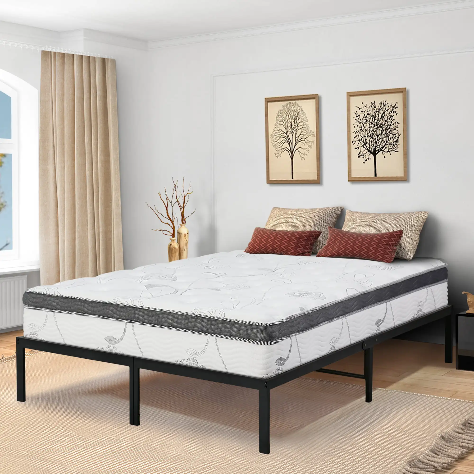 

GrandRest 14 Inch Innovative Metal Platform Bed Frame, Twin