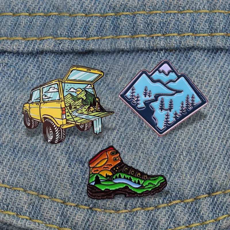 Эмалированная заколка для пеших прогулок ботинок походов