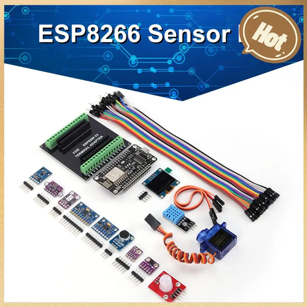 

Комплект Электроники ESP8266 NodeMCU Lua для самостоятельной сборки с 0,96-дюймовой OLED макетной платой, набор датчиков в ассортименте, Джампер с проводом для взрослых