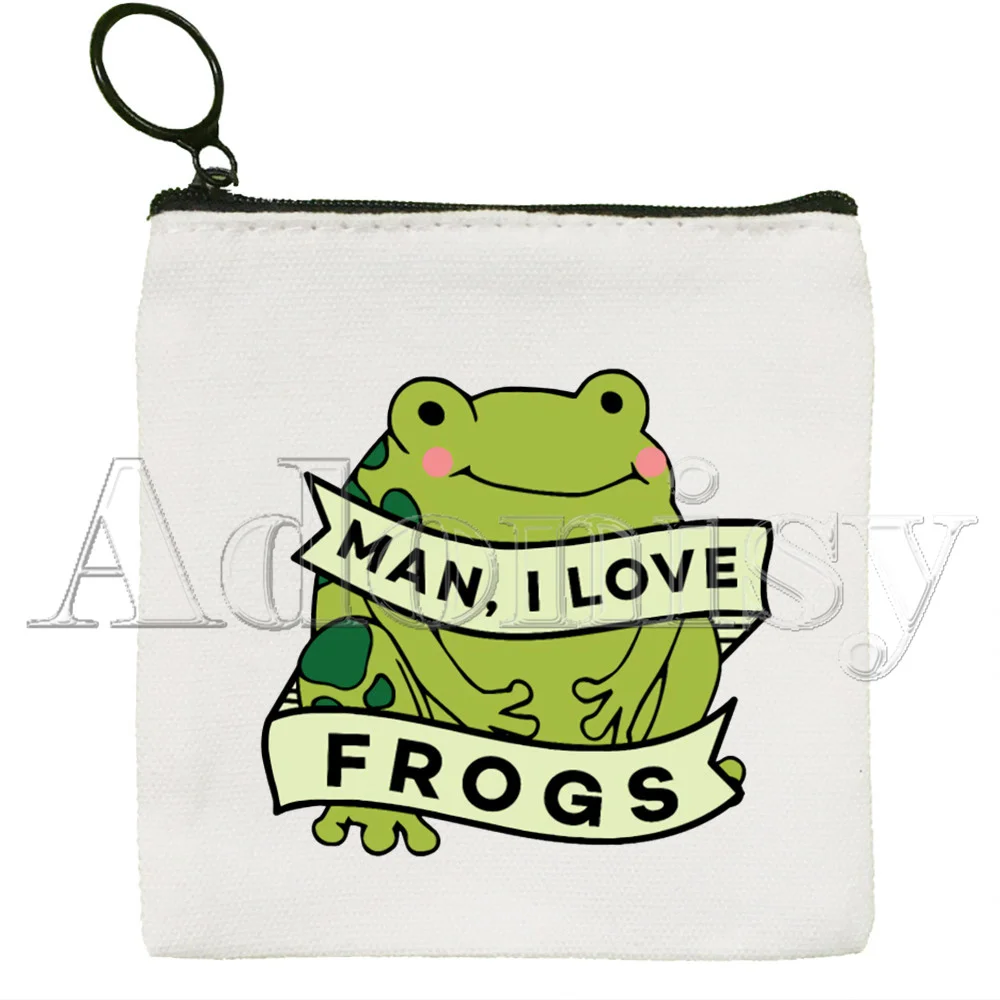 Wednesday Frog MILF Korean Version Simple Coin Purse Coin Purse Female Student Canvas Cute Key Bag Mini Clutch Small Purse