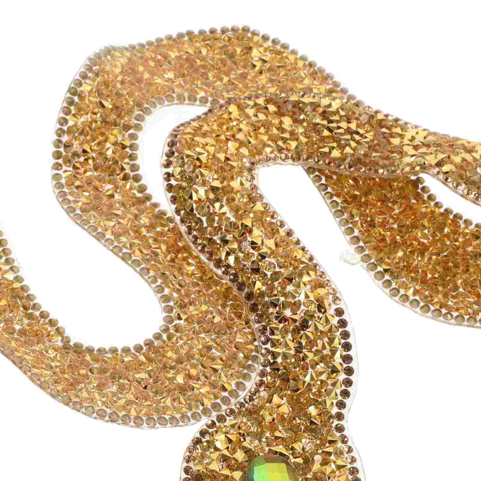 Змеиная ткань со стразами нашивка для одежды стразы золотая аппликация