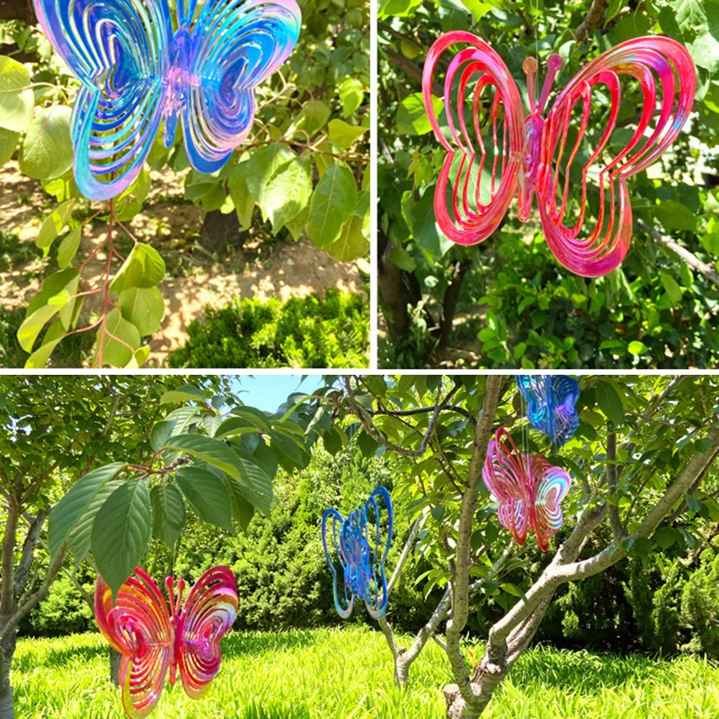 Подвеска-бабочка отпугиватель птиц поворот-цветная бабочка украшение для сада