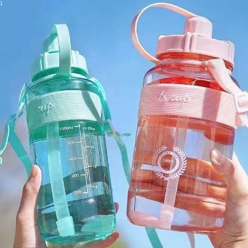 

600-2000ML Outdoor Fitness Sports Bottle Kettle Large Capacity Portable Climbing Bicycle Water Bottles Free Gym Space Cups