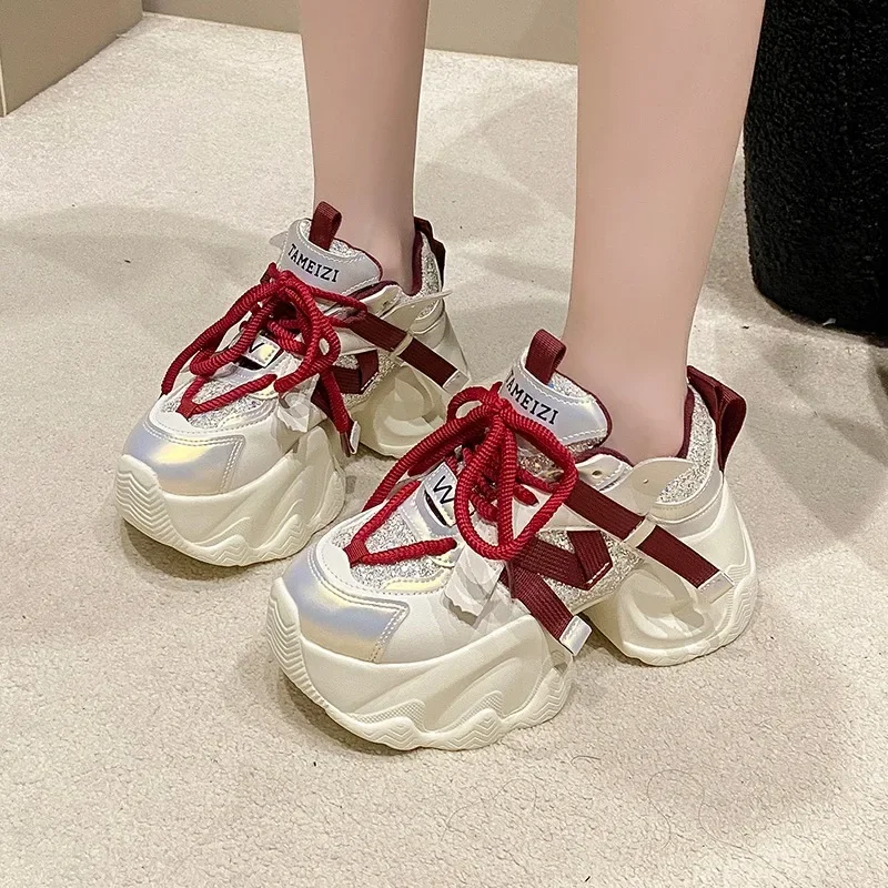 Кроссовки женские на толстой подошве Вулканизированная подошва повседневная