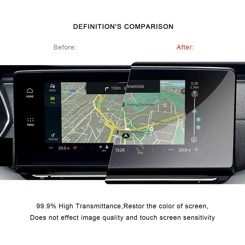 Для Octavia 4 2020 10 дюймов Автомобильный GPS навигатор сенсорный центр защита экрана из