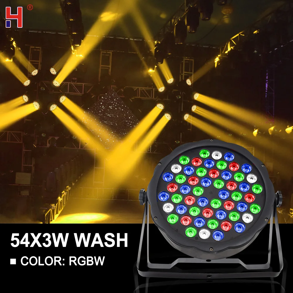 

Led 54X3W Rgb 3In1 Par Light Flat Lyre Wash Good For Dj Disco Party Bar Concert KTV Dance Floors Event Show By DMX512 Control