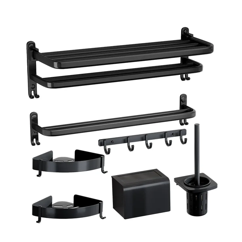 

Ermo Luxury Bathroom Accessories Sets Towel Rack Toilet Paper Holder Free of Punch Corrosion Resistant Hardware Accessories