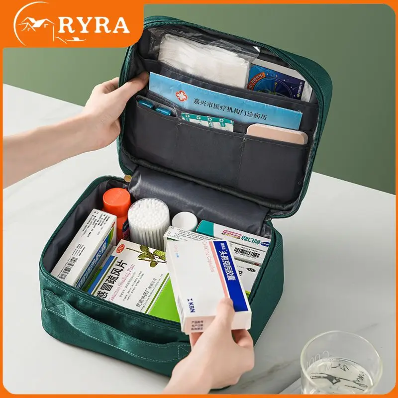 

Layered Family First Aid Kit Large Capacity Medicine Cabinet Emergency Medicine Bag Waterproof Medication Storage Kit Organizer